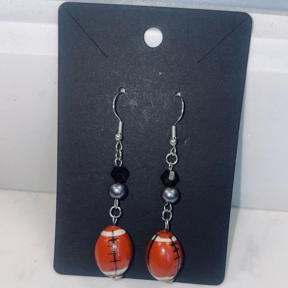 Jewelry - Handmade football Dangle Earrings